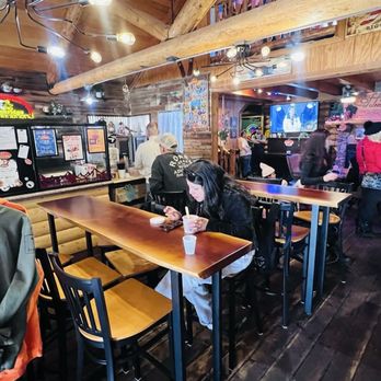 Moonridge Coffee Company  - Interior of restaurant as you enter with seating and ordering counter at left - Coffee & Tea Near Me - Big Bear Lake, California