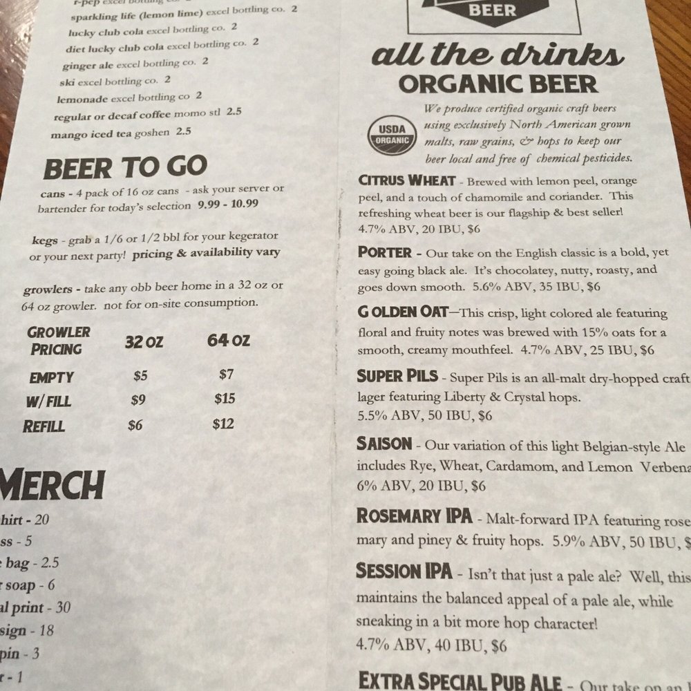 Old Bakery Beer - Beer Menu Side One - Breweries Near Me - Alton, Illinois Old Bakery Beer - Beer Menu Side One - Breweries Near Me - Alton, Illinois