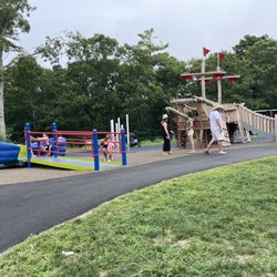 Yarmouth Splash Pond at Sandy Pond Playground - Pirate ship play area
