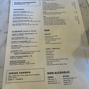 Emmy Squared Pizza - Drink menu. - Pizza Near Me - Birmingham, Alabama