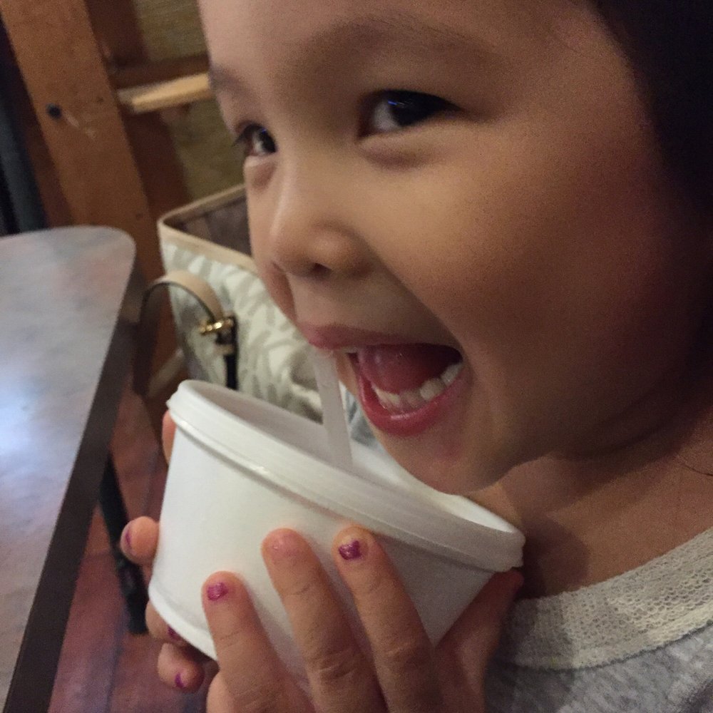 Anaba Sushi - Drinking out of the homemade kids water cup - Japanese Near Me - Glendora, California