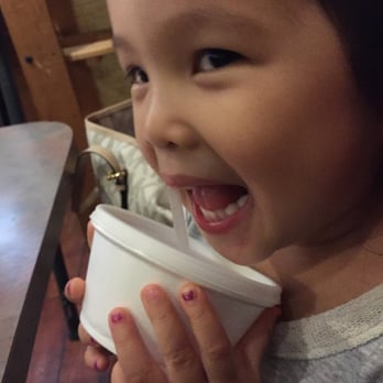 Anaba Sushi - Drinking out of the homemade kids water cup - Japanese Near Me - Glendora, California