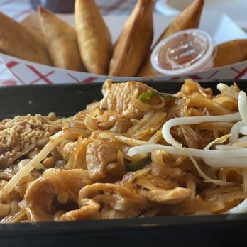 Best Thai - Chicken Pad Thai (front) crab puffs (back) - Thai Near Me - Lincoln City, Oregon Best Thai - Chicken Pad Thai (front) crab puffs (back) - Thai Near Me - Lincoln City, Oregon