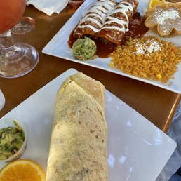 Breakfast burrito and enchilada plate Breakfast burrito and enchilada plate