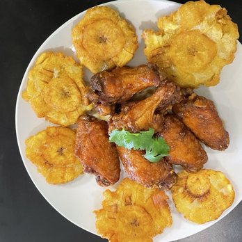 Grill Mon Island - Honey wings with tostones - Caribbean Near Me - New Haven, Connecticut Grill Mon Island - Honey wings with tostones - Caribbean Near Me - New Haven, Connecticut