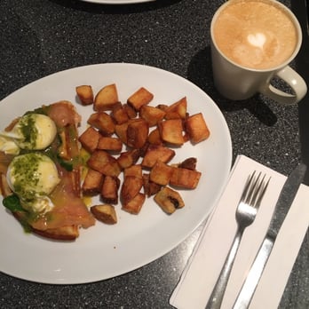 The Bro'Kin Yolk - Upstream benny and a lavender latte - Breakfast & Brunch Near Me - Calgary, Alberta
