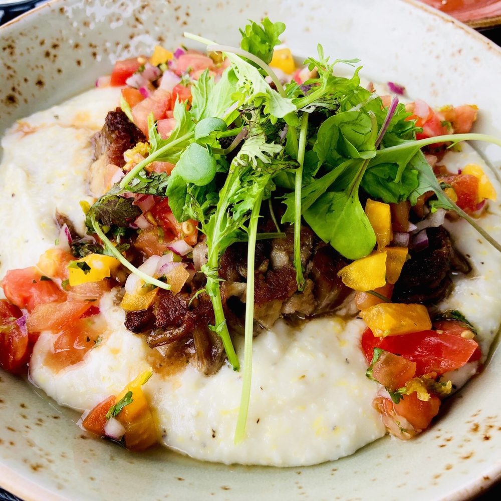 Hillside Winery - Grits were too lumpy. Large portion for lunch. Under seasoned. Needed to be more flavour forward tagging than getting lost in the grits. - Wineries Near Me - Penticton, British Columbia