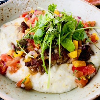 Hillside Winery - Grits were too lumpy. Large portion for lunch. Under seasoned. Needed to be more flavour forward tagging than getting lost in the grits. - Wineries Near Me - Penticton, British Columbia