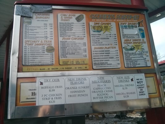Menu photo 6 Cardinal Drive-In Brevard, NC
