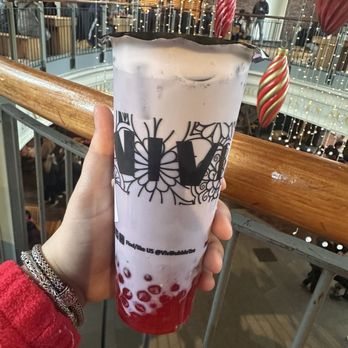 Vivi - Taro milk tea with strawberry popping boba - Bubble Tea Near Me - Boston, Massachusetts Vivi - Taro milk tea with strawberry popping boba - Bubble Tea Near Me - Boston, Massachusetts