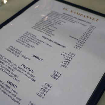El Xampanyet - Menu. - Tapas Bars Near Me - Barcelona, B El Xampanyet - Menu. - Tapas Bars Near Me - Barcelona, B