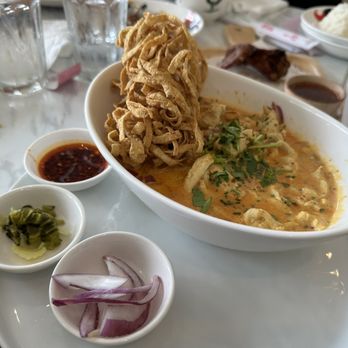 Baan Talay Thai Restaurant - Khao Soi (Northern Style Curry Noddle soup with chicken and Egg Noddle) - Thai Near Me - Katy, Texas Baan Talay Thai Restaurant - Khao Soi (Northern Style Curry Noddle soup with chicken and Egg Noddle) - Thai Near Me - Katy, Texas