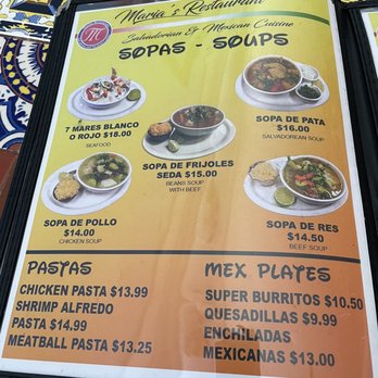 Marias Restaurant - Soups menu - Mexican Near Me - San Mateo, California