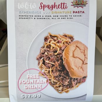 Wow Spaghetti - Signature pasta
WOW SPAGHETTI - Fast Food Near Me - Westminster, California Wow Spaghetti - Signature pasta
WOW SPAGHETTI - Fast Food Near Me - Westminster, California