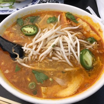 Saigon Dish - Crab and shrimp udon soup (21C) added complementary vegetable. - Vietnamese Near Me - Lawndale, California