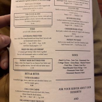 Patriot Cafe - Menu - American Near Me - Sapulpa, Oklahoma