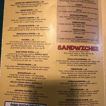 Moose Mcgillycuddy's - Menu - Tacos Near Me - Kihei, Hawaii