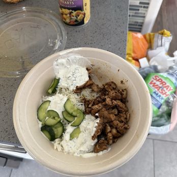 Cava - This is how much they put in the bowl not very much at all maybe half a scoop of rice. - Mediterranean Near Me - Long Beach, California Cava - This is how much they put in the bowl not very much at all maybe half a scoop of rice. - Mediterranean Near Me - Long Beach, California
