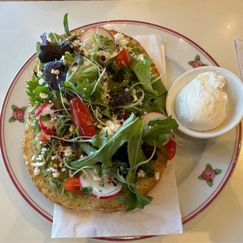 Cafe Landwer - Rutherford & Bathurst - Avocado toast with extra poached egg - Cafes Near Me - Maple, Ontario