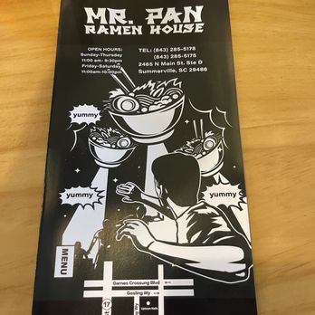 Mr Pan Ramen House - Menu w address and phone number - Ramen Near Me - Summerville, South Carolina