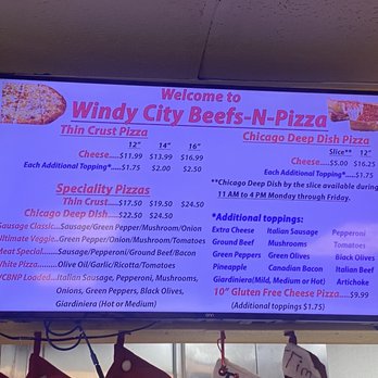 Windy City Beefs N Pizza - Menu board - Hot Dogs Near Me - Las Vegas, Nevada Windy City Beefs N Pizza - Menu board - Hot Dogs Near Me - Las Vegas, Nevada