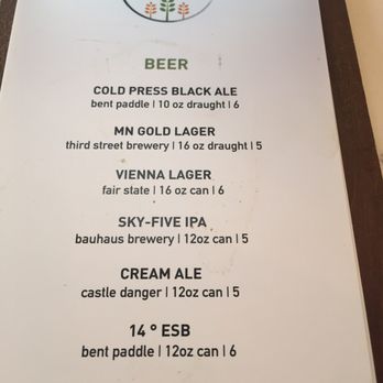 Standish Cafe - Some of drink menu - Breakfast & Brunch Near Me - Minneapolis, Minnesota