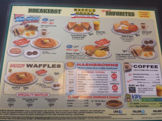 Menu photo 4 Waffle House Hephzibah, GA Menu photo 4 Waffle House Hephzibah, GA