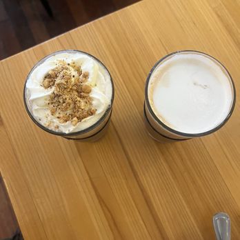 Gigi's Cafe - Nutty professor left hand side, lavender latte right hand side - Bakeries Near Me - Minneapolis, Minnesota