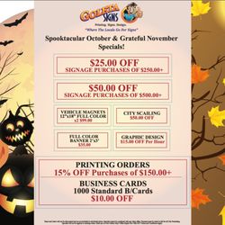 Goleta Signs - October-November Specials