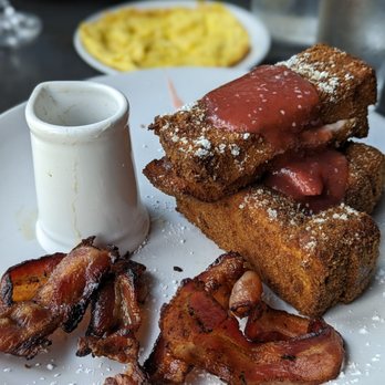Rome + Fig - French toast sticks, bacon and scrambled eggs - Seafood Near Me - Tampa, Florida Rome + Fig - French toast sticks, bacon and scrambled eggs - Seafood Near Me - Tampa, Florida