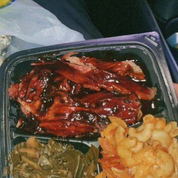 Wrigley BBQ & Grill - Pulled brisket, greens, and macaroni - Southern Near Me - Long Beach, California