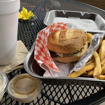 Kendall’s Grill - A mushroom swiss burger (I ordered a plain cheeseburger). It was still tasty, though. - Burgers Near Me - Greenville, South Carolina