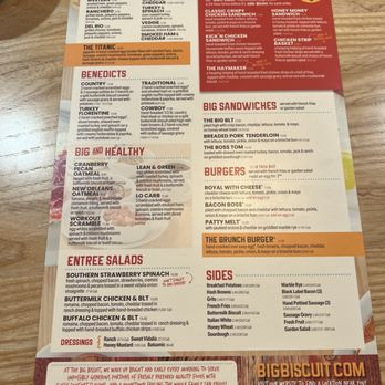 The Big Biscuit - Back of menu - Diners Near Me - Mission, Kansas The Big Biscuit - Back of menu - Diners Near Me - Mission, Kansas