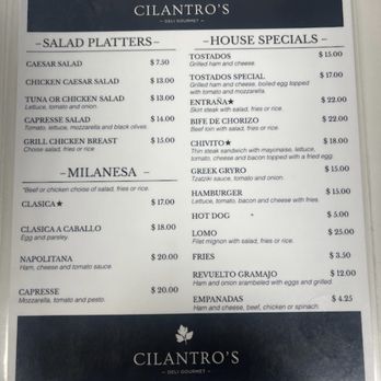 Cilantro's Gourmet Deli - Menu - Delis Near Me - Wellington, Florida Cilantro's Gourmet Deli - Menu - Delis Near Me - Wellington, Florida