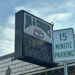 The sign outside of Connie's bakery in Blair, Nebraska
