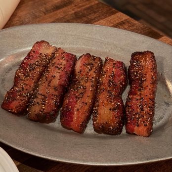 Au Cheval - Thick Cut Peppered Bacon - Burgers Near Me - New York, New York Au Cheval - Thick Cut Peppered Bacon - Burgers Near Me - New York, New York