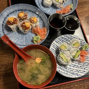 Yojimbo Sushi - California Roll Spicy Tuna Roll Miso Soup - Sushi Bars Near Me - Alameda, California Yojimbo Sushi - California Roll Spicy Tuna Roll Miso Soup - Sushi Bars Near Me - Alameda, California