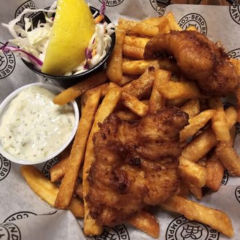 Bend Brewing Company - 2 piece fish and chips with tartar sauce and coleslaw - Breweries Near Me - Bend, Oregon Bend Brewing Company - 2 piece fish and chips with tartar sauce and coleslaw - Breweries Near Me - Bend, Oregon