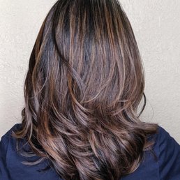 Brown highlights on my natural black hair. So beautiful! Brown highlights on my natural black hair. So beautiful!
