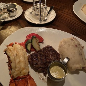 The Keg Steakhouse + Bar - Filet mignon with lobster tail and mashed potatoes - Steakhouses Near Me - Surrey, British Columbia The Keg Steakhouse + Bar - Filet mignon with lobster tail and mashed potatoes - Steakhouses Near Me - Surrey, British Columbia