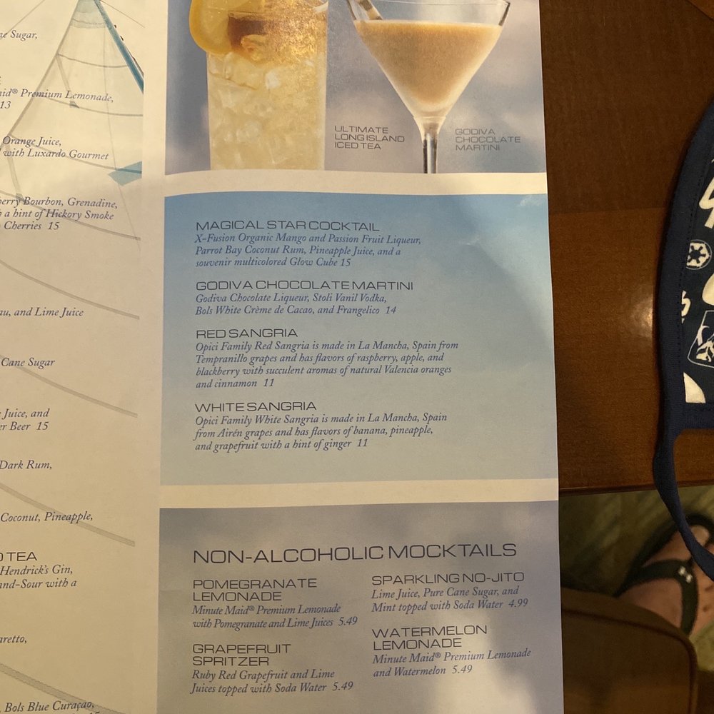 Martha's Vineyard - Drink menu - Lounges Near Me - Lake Buena Vista, Florida