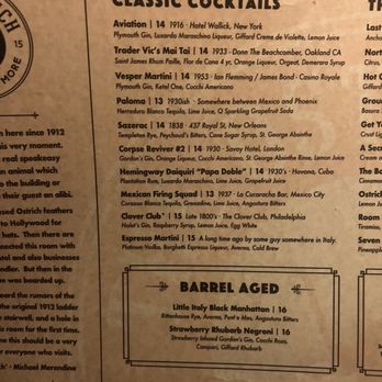 The Ostrich - Menu - Cocktail Bars Near Me - Chandler, Arizona