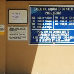 Lahaina Aquatic Center - Hours of operation