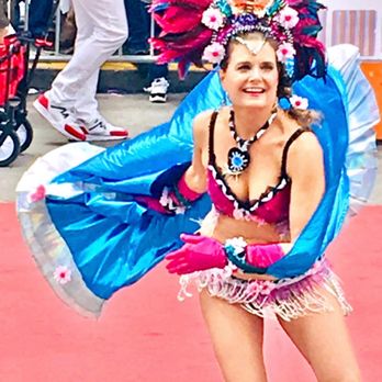Samba Do Coracao - Mary Dollar, Artistic Director, Samba do Coração dancing in the S.F. Carnaval Grand Parade - Dance Schools Near Me
