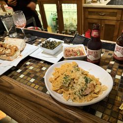 NOLA - Shrimp po-boy and Cajun Alfredo,
