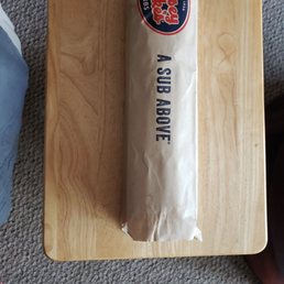 This is a photo of the giant Original Italian Sub done  Mike's way from Jersey Mike's Subs
