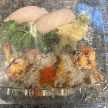 Umami - Volcano roll with two piece yellow tail delicious sushi !Quick service and friendly staff. - Ramen Near Me - Fayetteville, North Carolina Umami - Volcano roll with two piece yellow tail delicious sushi !Quick service and friendly staff. - Ramen Near Me - Fayetteville, North Carolina