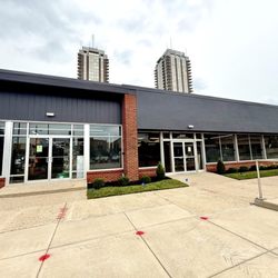 Front of building.