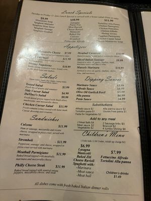 Menu photo 2 Da Vinci's Italian Restaurant Stillwater, OK