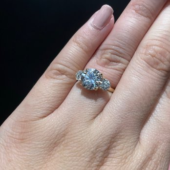 Evermore Fine Jewelry - The engagement ring on my fiancées hand - Jewelry Near Me - Rolling Hills Estates, California